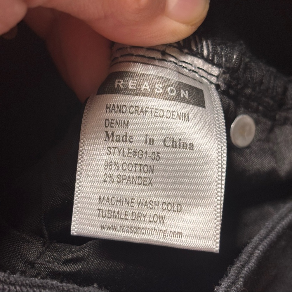Reason NY Black Graphic Jeans Size 40 - Picture 7 of 7